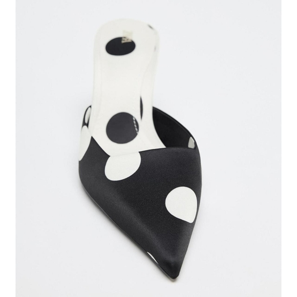 Zara Black and White Polka Dot Women's Heels - Picture 8 of 8